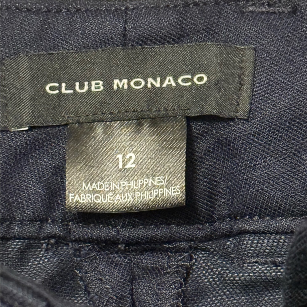 Club Monaco High Waisted Navy Blue Pleated Shorts with Belt